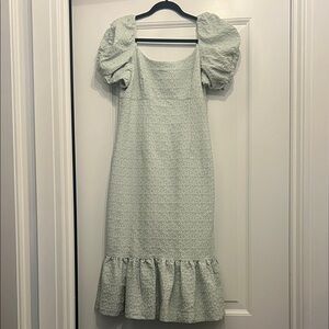 Rachel Parcell Puff Sleeve Midi Dress in Mint